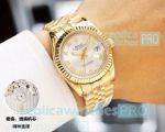 Clone Rolex Datejust White Dial All Yellow Gold Watch